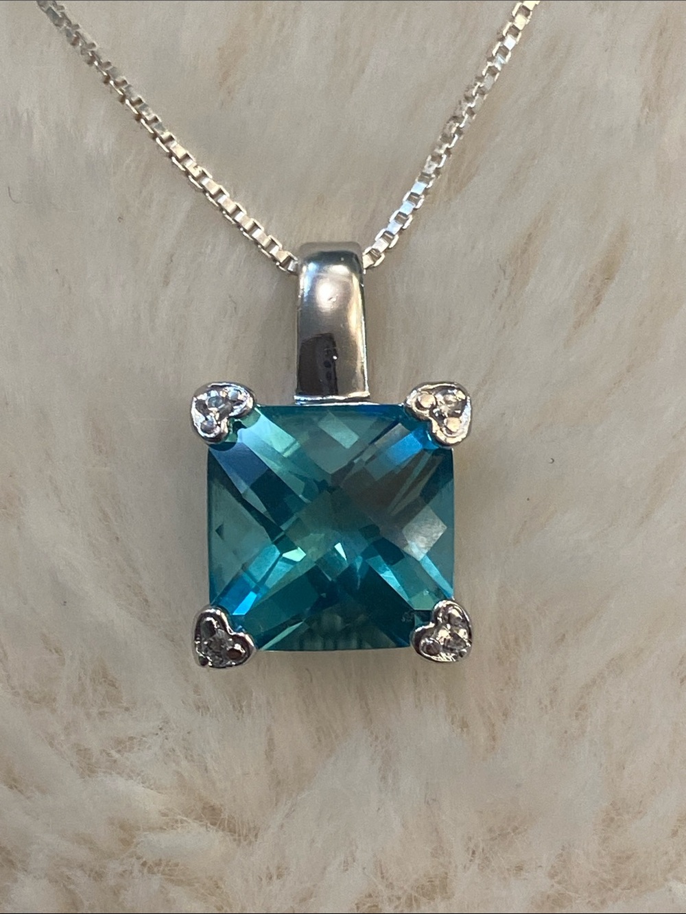 Cushion Topaz Pendant